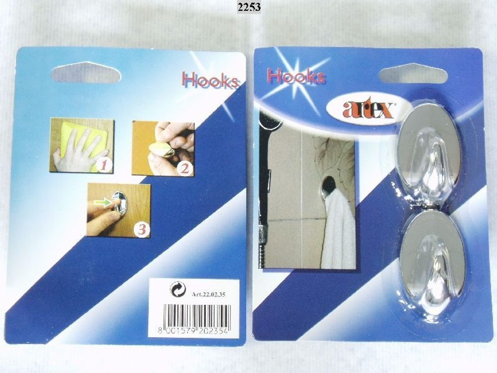 Levně háček- 2ks ovál-pokov. samolep. /22.02.35./, plast