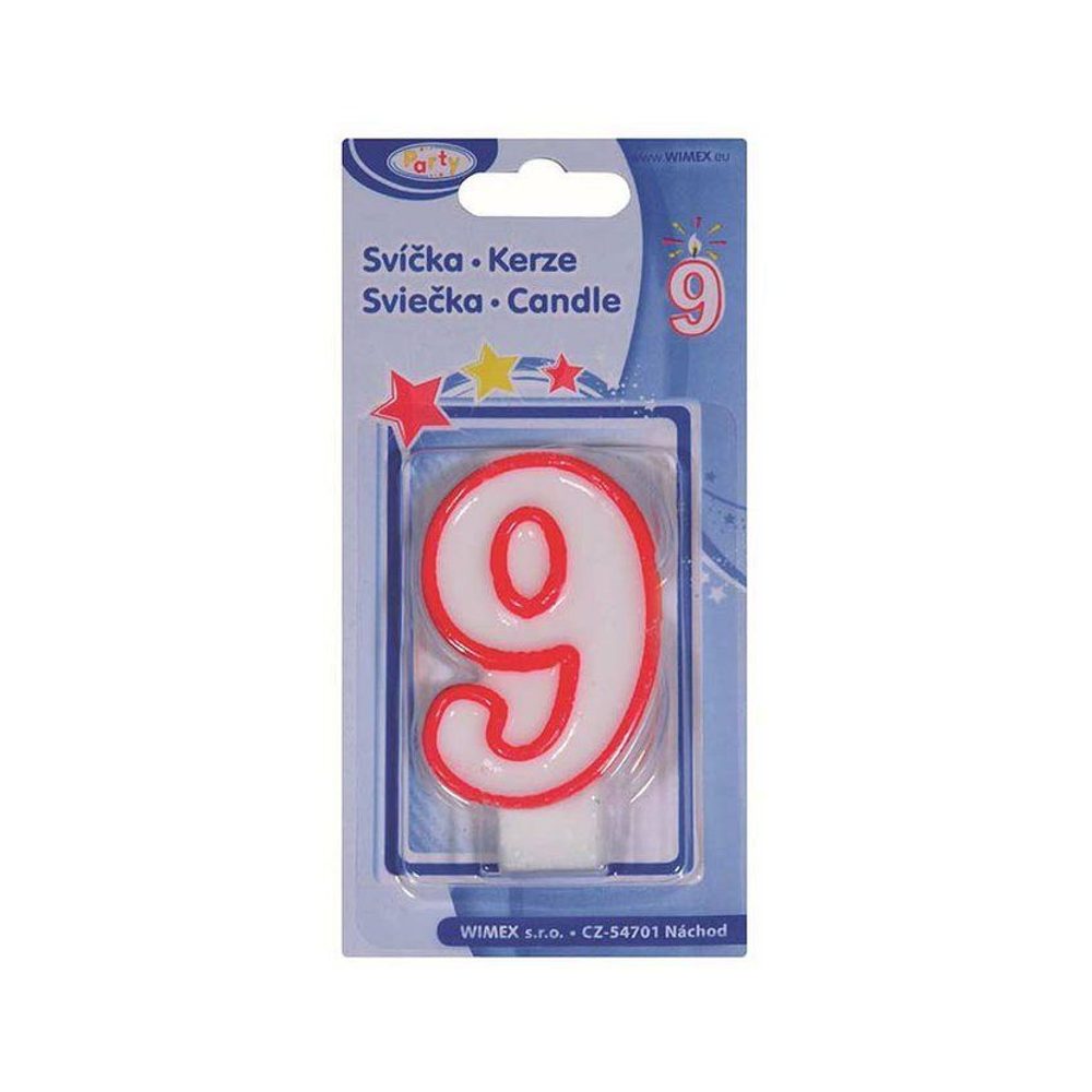 Levně svíčka číslová 9, 75mm, DB