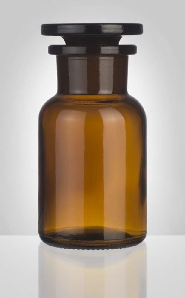 Levně dóza-prachovnice 100ml-kul.hnědá, zabr.víko, sklo