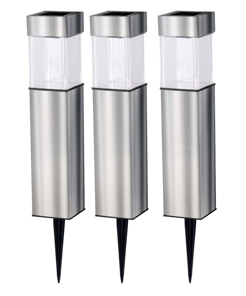 Levně GRUNDIG Solární LED lampa sada 3 ks nerez ED-290048