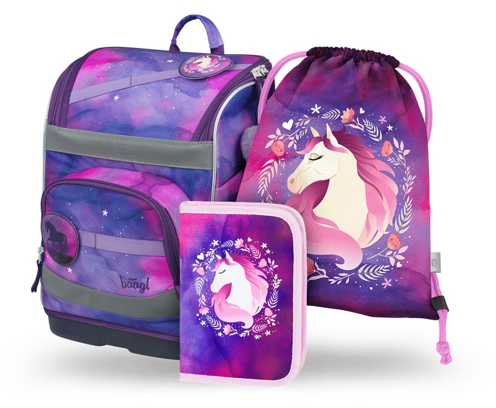 Levně BAAGL SET 3 Zippy plus Kůň: aktovka, penál, sáček