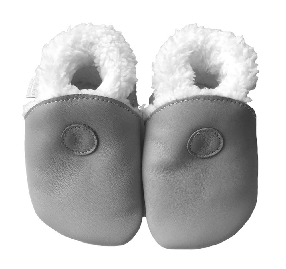 Levně Hopi Hop Barefoot kožené zimní capáčky - šedé - M