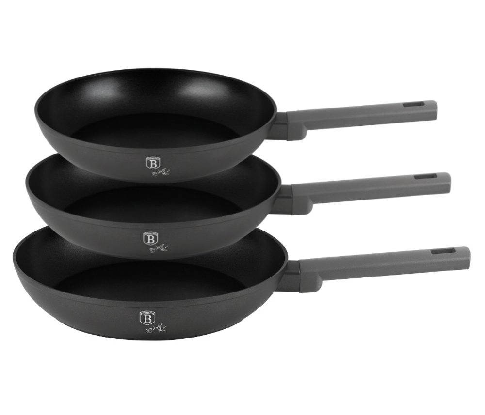 Levně BERLINGERHAUS Sada pánví s titanovým povrchem 3 ks Antracit Collection BH-8138