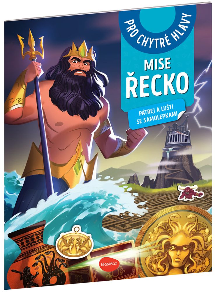 Levně MISE ŘECKO – Pátrej a lušti se samolepkami