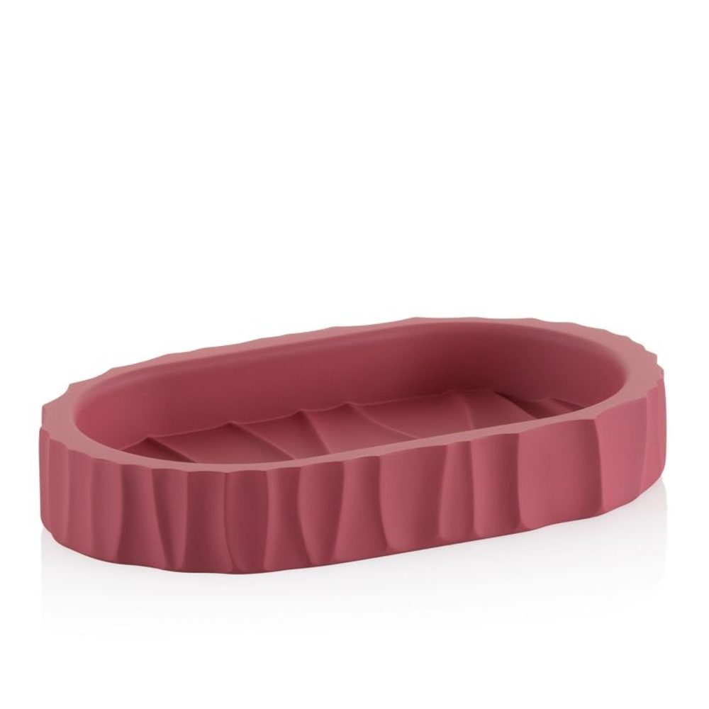 Levně KELA Miska na mýdlo Merida polyresin malinová červená 15,0x9,0x2,5cm KL-23768