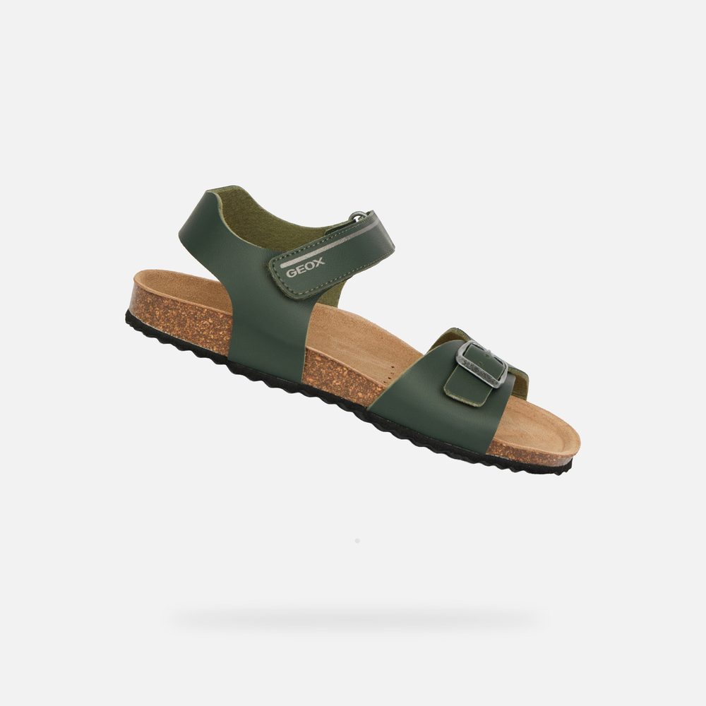 Levně Khaki chlapecké sandály Geox Ghita - 29