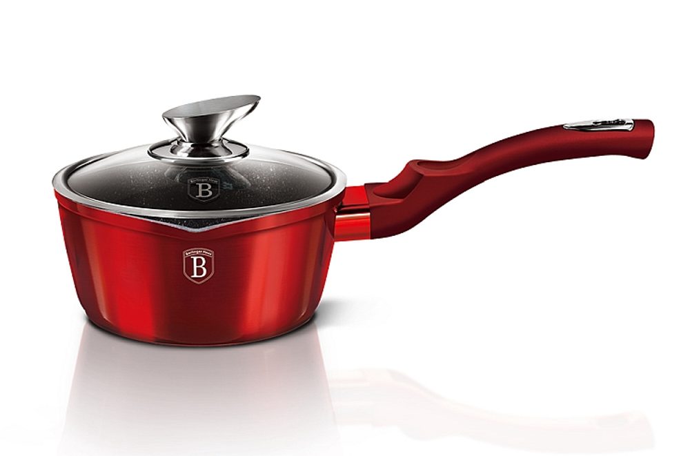 Levně BERLINGERHAUS Rendlík s poklicí s mramorovým povrchem 16 cm Burgundy Metallic Line BH-1525