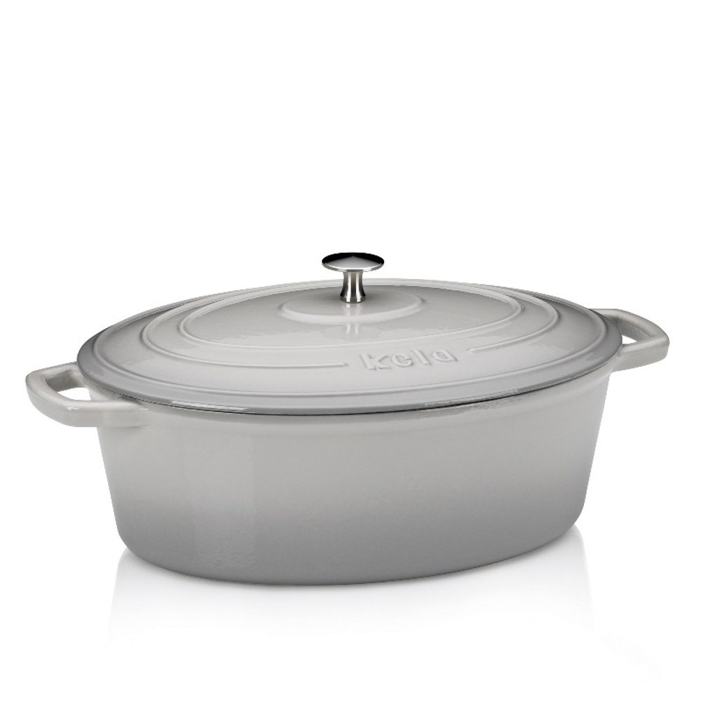 Levně KELA Pekáč litinový s poklicí CALIDO 35x26 cm šedá KL-12608