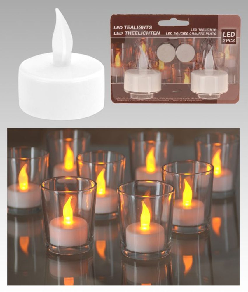 Levně svíčka d 3,5cm LED čajová 2ks, vč. baterie