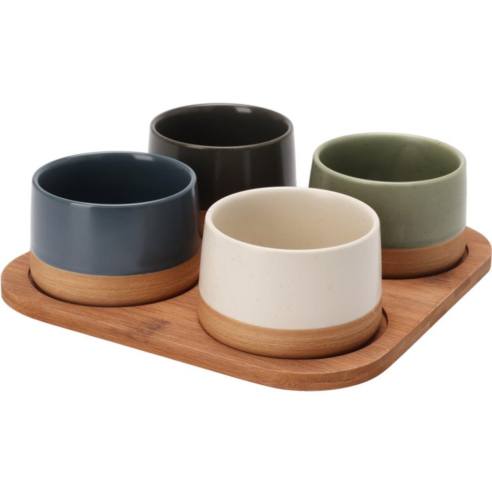 Levně EXCELLENT HOUSEWARE Sada misek na pochutiny servírovací s prkénkem 4 ks KO-210001090