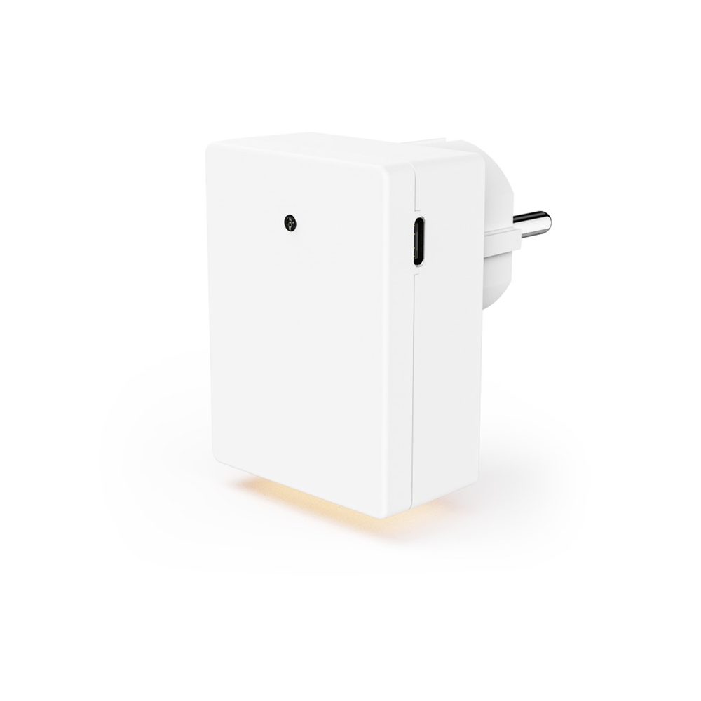 Levně Hama noční/orientační LED světlo, do zásuvky, 1x USB-A, 1x USB-C, soumrakový senzor