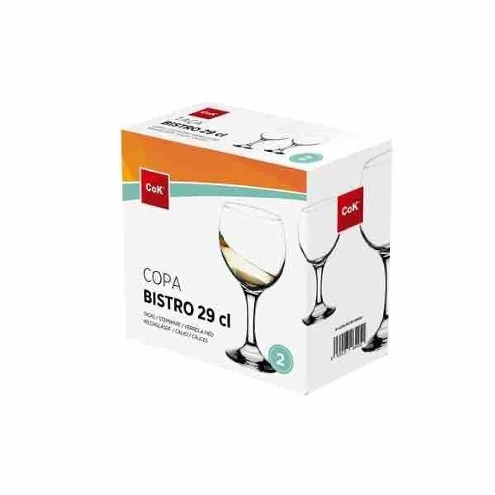 Levně Cegeco SADA SKLENIC NA VÍNO BISTRO 290 ML, 2KS, SKLO