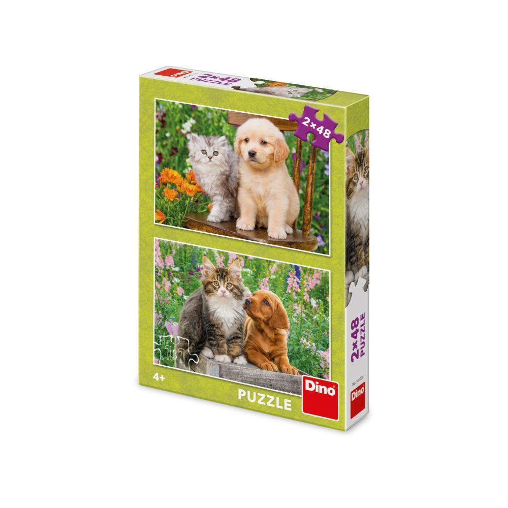 Levně PEJSEK A KOČIČKA NA ZAHRADĚ 2x48 Puzzle