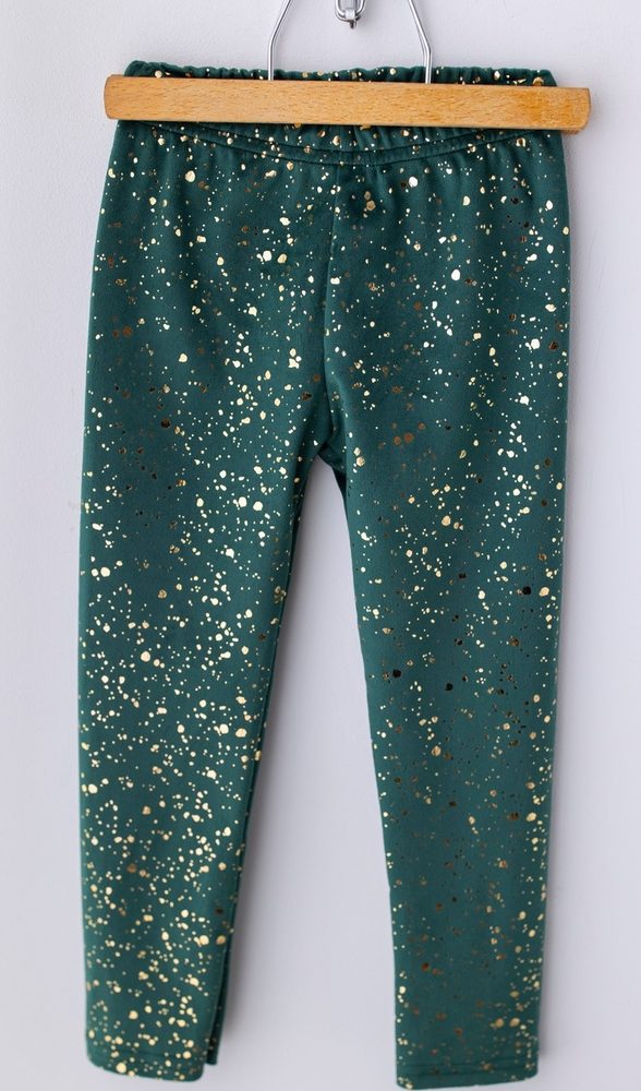 Levně Premium sametové Lily Grey legíny GREEN - 104