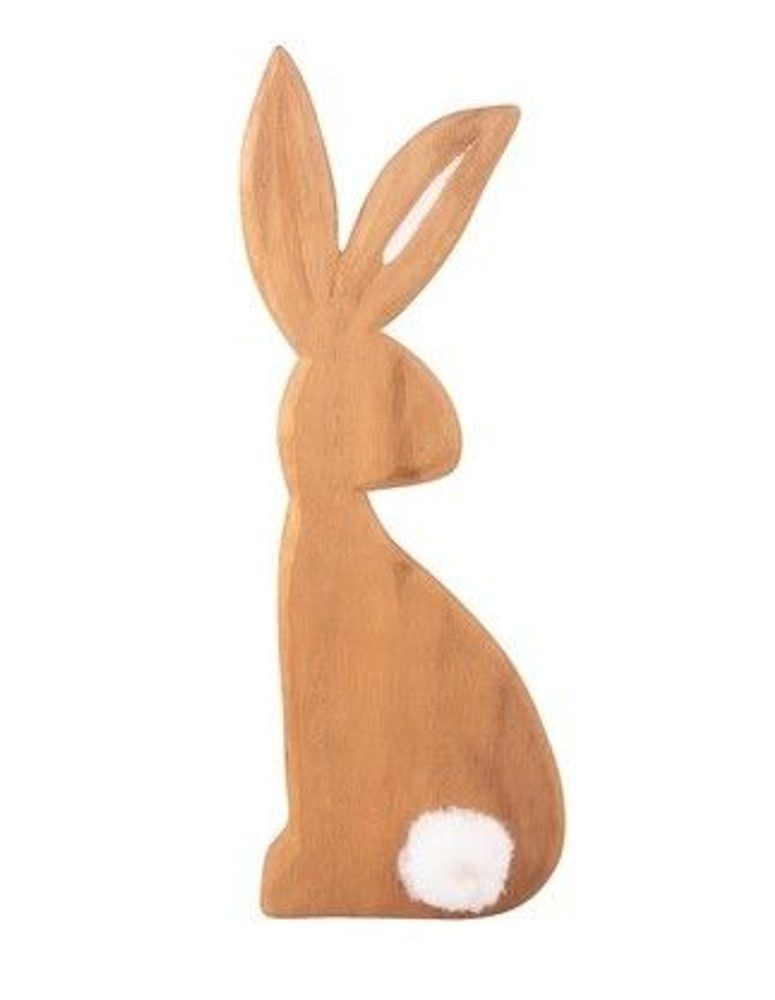 Levně dekorace ZAJÍC s ocáskem, na postavení 9x25x2cm, dřevo