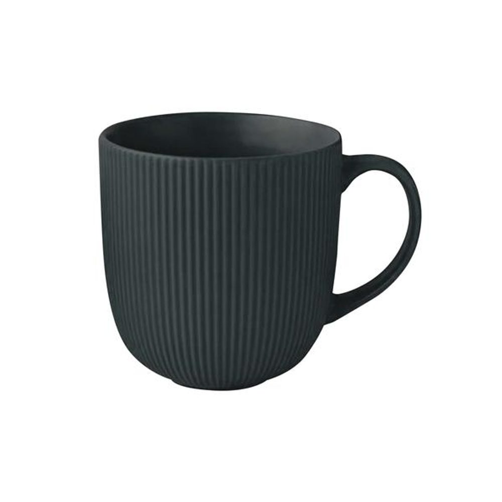 Levně KITCHISIMO HRNEK 500ML ŽEBROVANÝ KERAMIKA TMAVĚ ZELENÁ