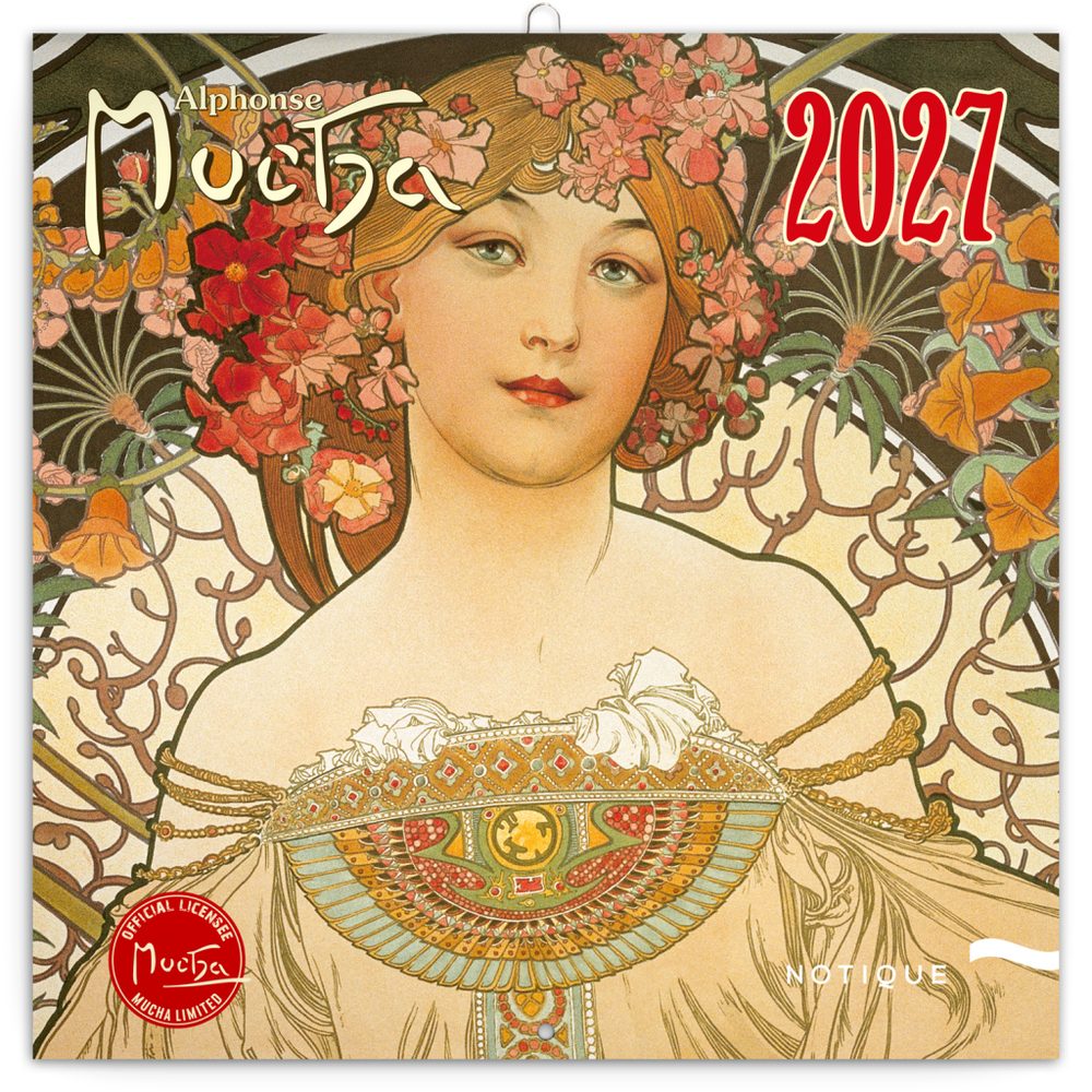 Levně NOTIQUE Poznámkový kalendář Alfons Mucha 2027, 30 x 30 cm