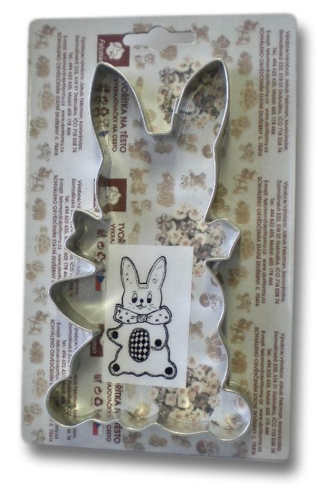 Levně vykr. 0553 Zajíc s mašlí, 14,5cm /b.SKIN/