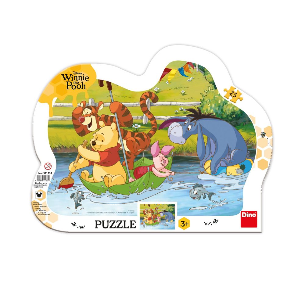 Levně MEDVÍDEK PÚ NA PLAVBĚ 25 kontura Puzzle