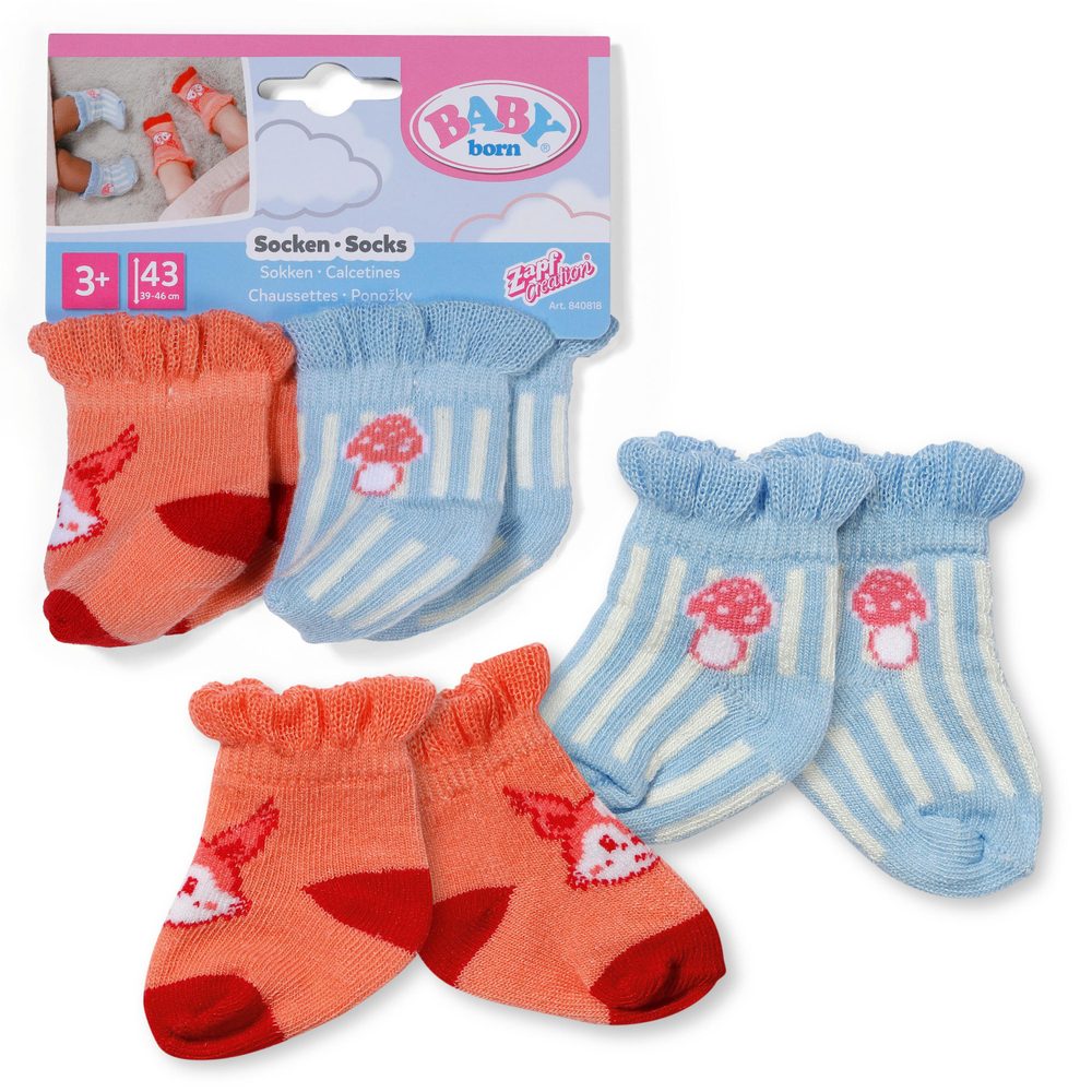 Levně BABY born Ponožky pastelové (2 páry), 2 druhy, 43 cm