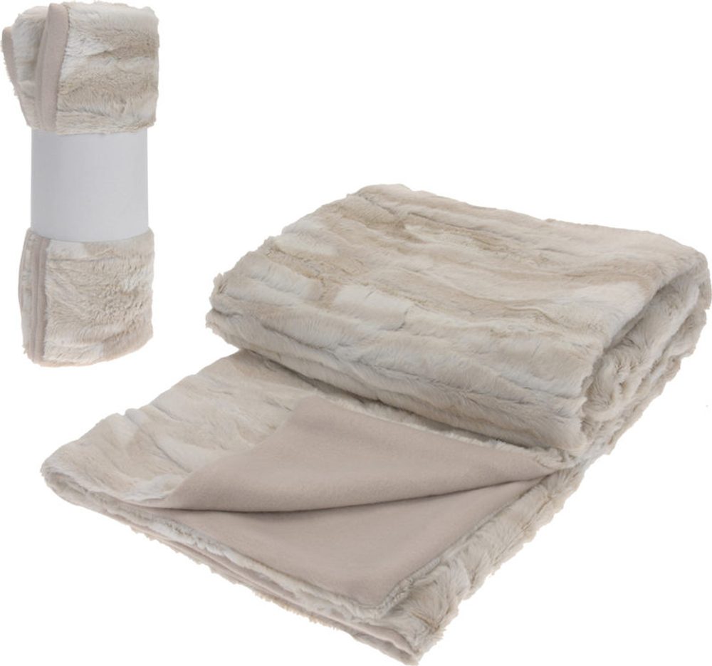 Levně HOMESTYLING Deka mikroplyš 130 x 150 cm krémová KO-AAE313040