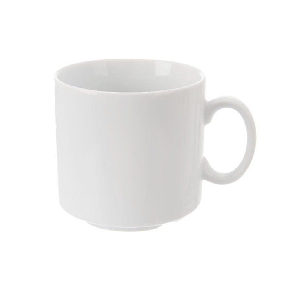 Levně hrnek 300ml MONA TONDA d8, v.8cm, bílý stoh.bílý porc.