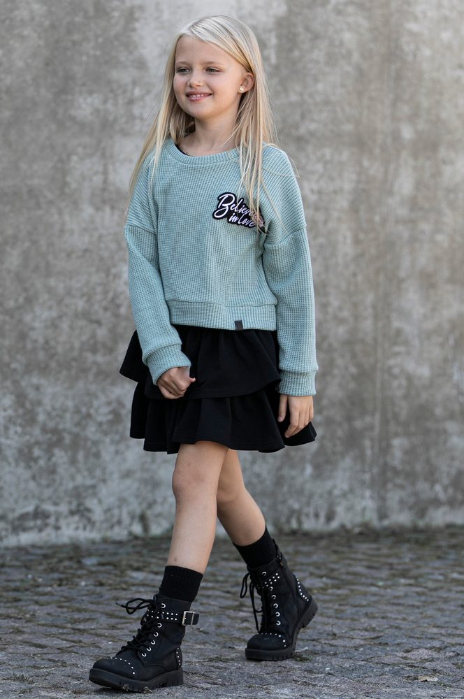 Levně All for kids CROP TOP pletený svetřík mentolový - 104/110