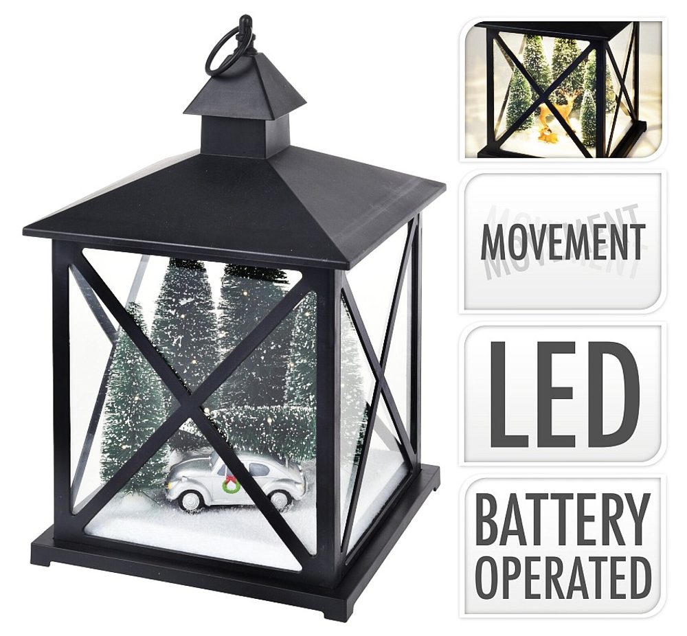 Levně PROGARDEN Lucerna s LED osvětlením a pohybující se vánoční dekorací 38 cm AUTO KO-AX5306570auto