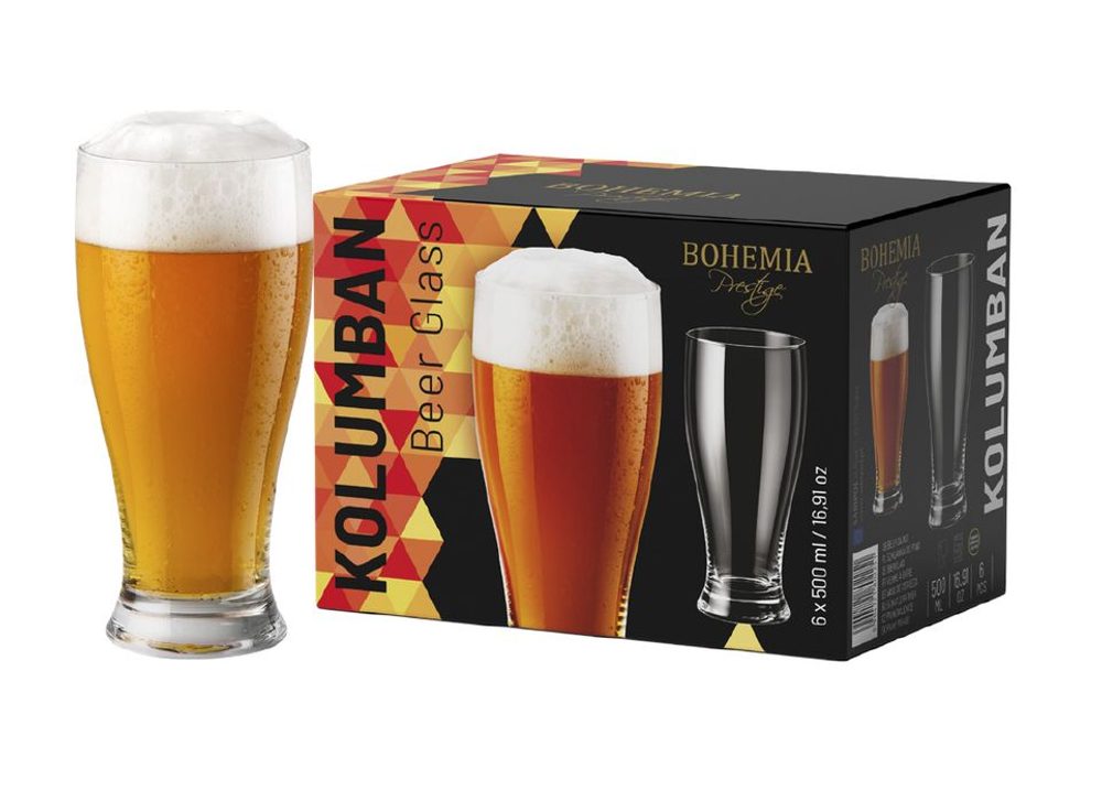 Levně sklen. 500ml, 6ks, BOHEMIA PR. KOLUMBAN, pivo