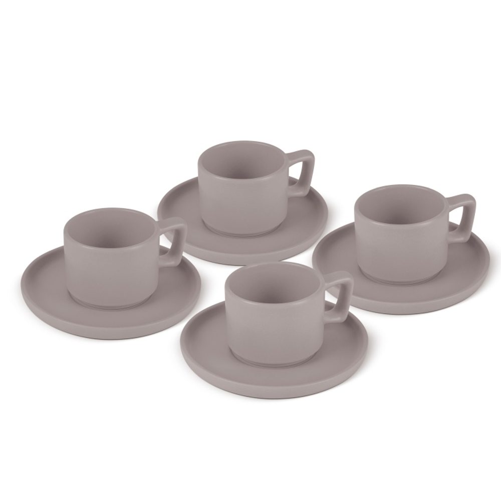 Levně BERLINGERHAUS Sada hrnků na espresso s podšálkem 8 ks 100 ml Taupe Collection BH-10016