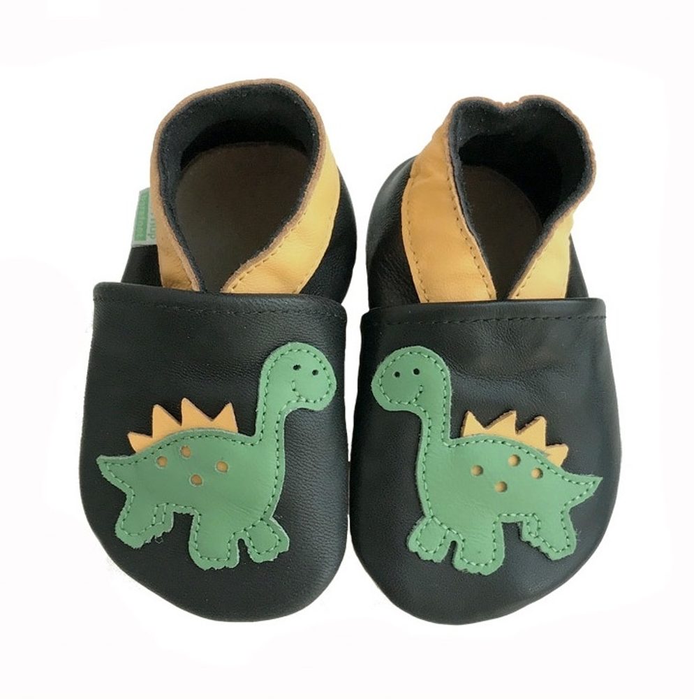Levně Hopi Hop Barefoot kožené capáčky - dino - S
