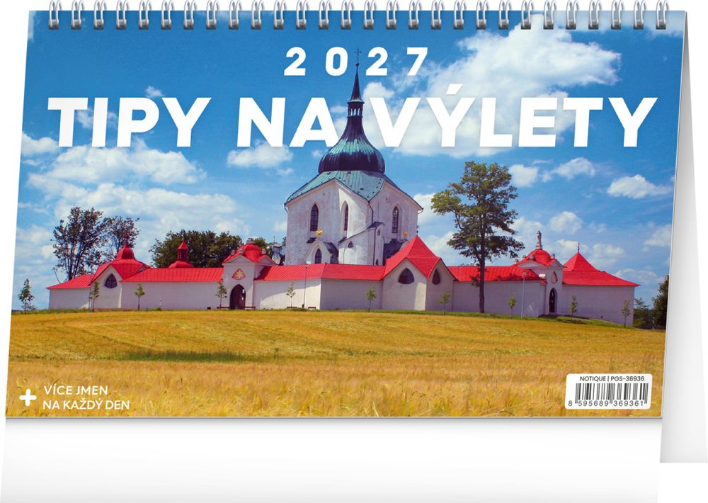 Levně NOTIQUE Stolní kalendář Tipy na výlety 2027, 23,1 x 14,5 cm