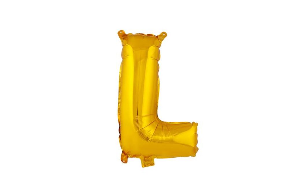 Levně TORO BALÓNEK PÍSMENKO "L", VEL.: CCA 30CM, MATNĚ ZLATÁ