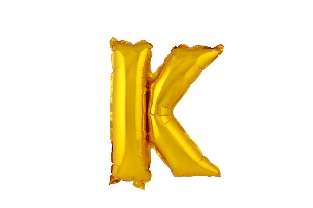 Levně TORO BALÓNEK PÍSMENKO "K", VEL.: CCA 30CM, MATNĚ ZLATÁ