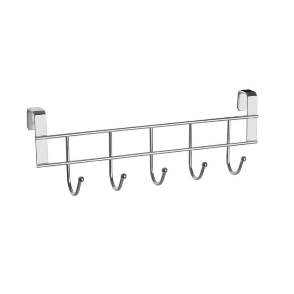 Levně věšák 5-háčků chrom š.25cm, v.9cm, závěsný na dveře