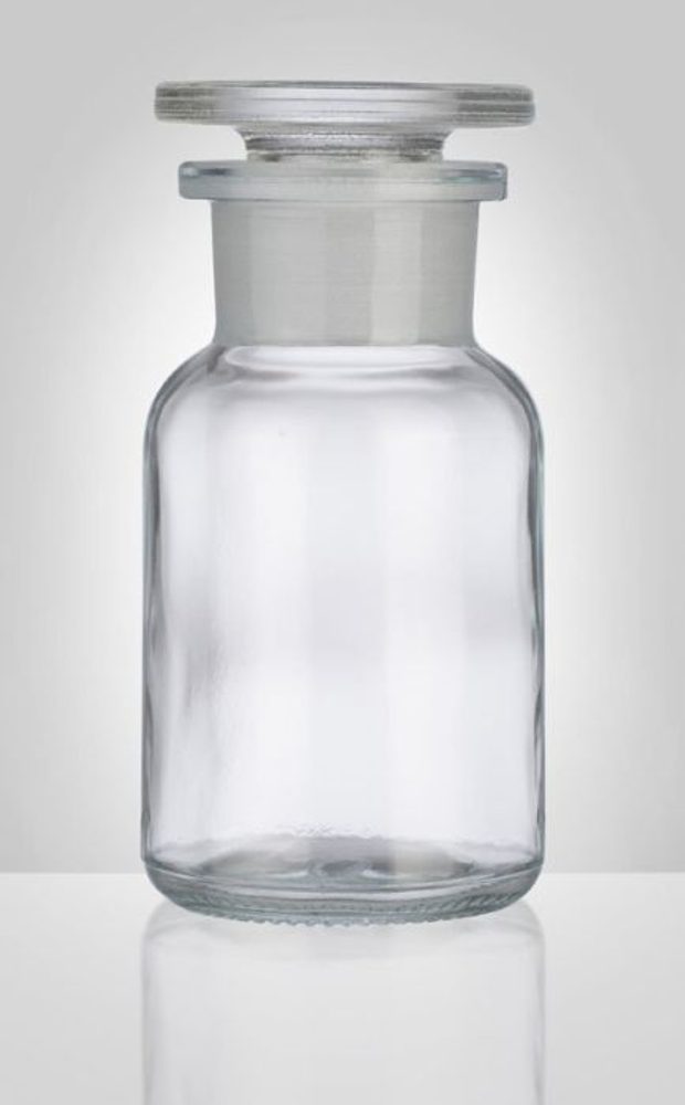 Levně dóza-prachovnice 100ml-kul.čirá, zabr.víko, sklo