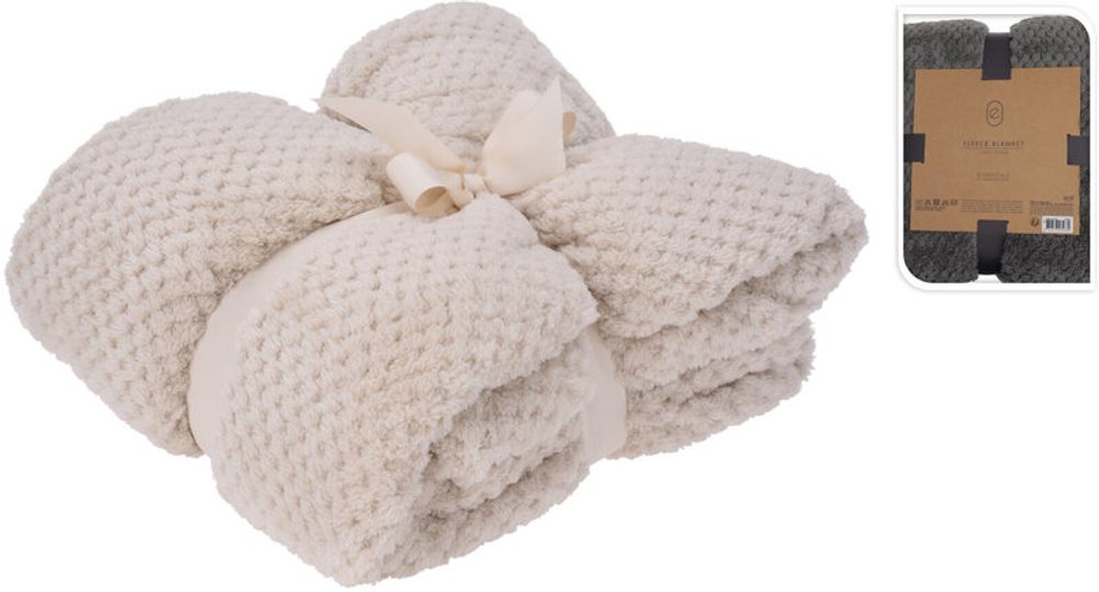 Levně HOMESTYLING Deka fleece 130 x 170 cm PREMIUM krémová KO-HZ1011940