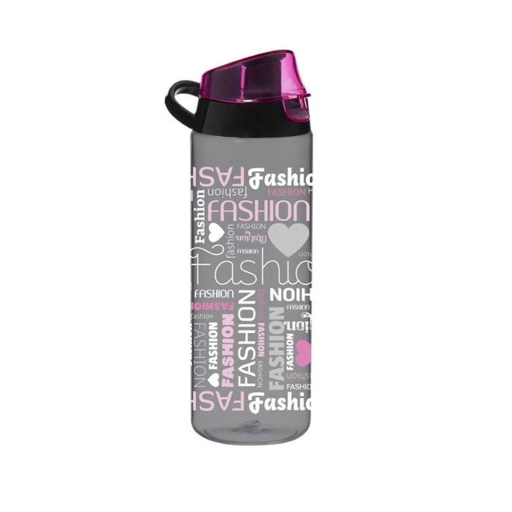 Levně láhev 0,75l FASHION, šedorůž., nápitka+kryt, sport, plast