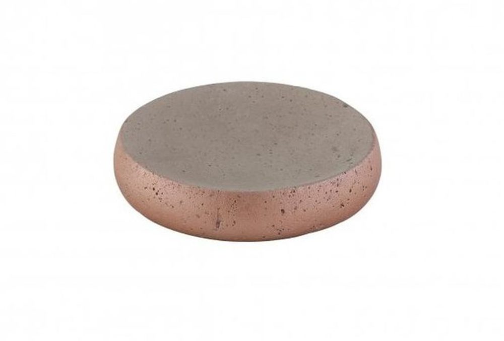 Levně mýdlenka ovál d10,7cm, BETON, staroměď