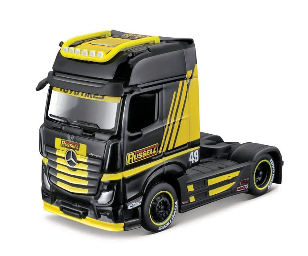 Levně Maisto - Custom Rigs-Marcedes-Benz Actros 1851, černo-žlutá, 1:64