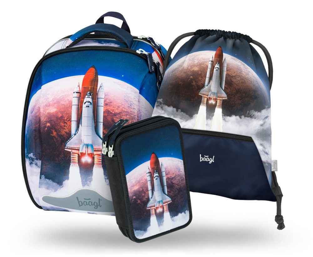 Levně BAAGL SET 3 Shelly Space Shuttle: aktovka, penál, sáček