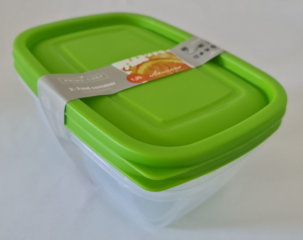 Levně box-sada 2ks, 1,25l HAPPY COL., zelená, plast