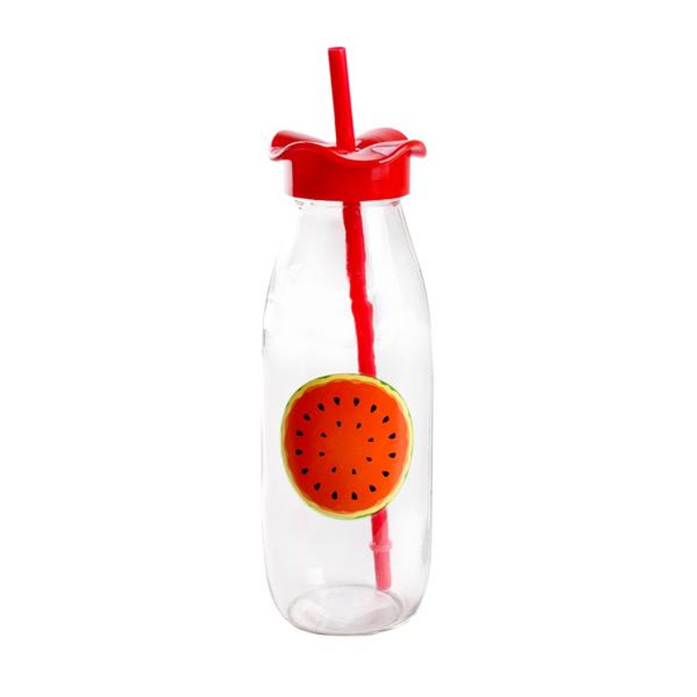 Levně TORO LÁHEV S VÍČKEM A BRČKEM 500ML, MOTIV OVOCE, ASSORT