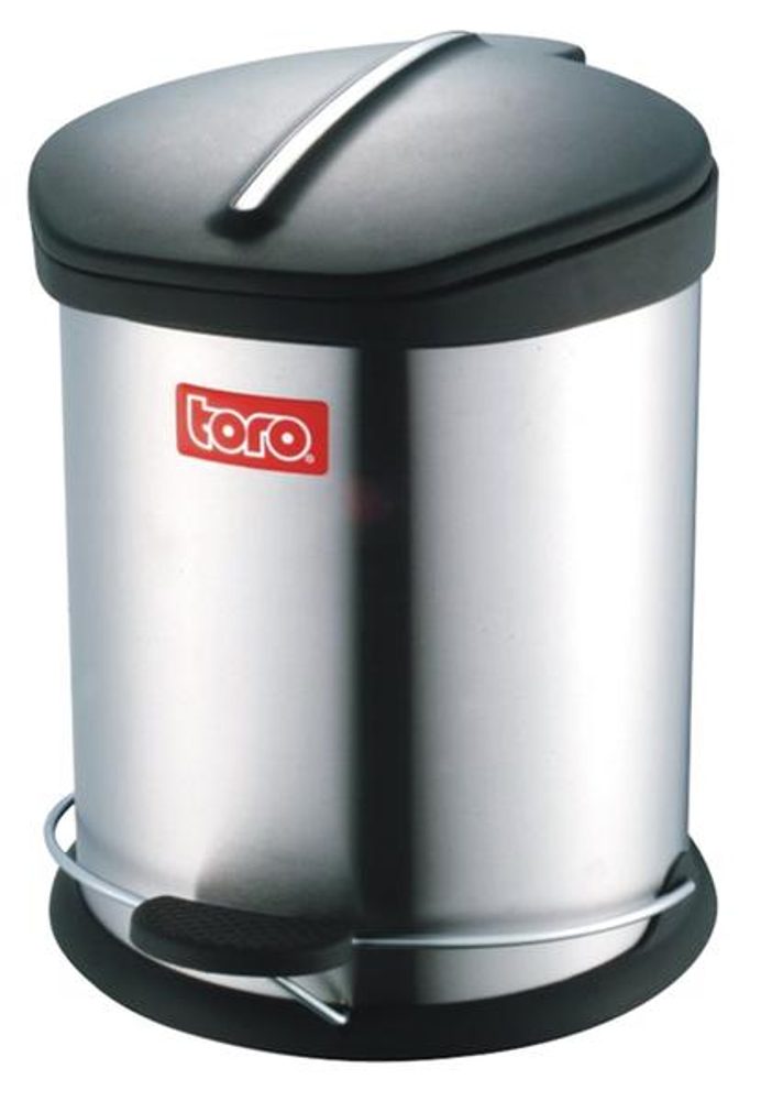 Levně TORO Koš na odpadky s plastovým víkem, objem 5 l, 23 x 27 cm