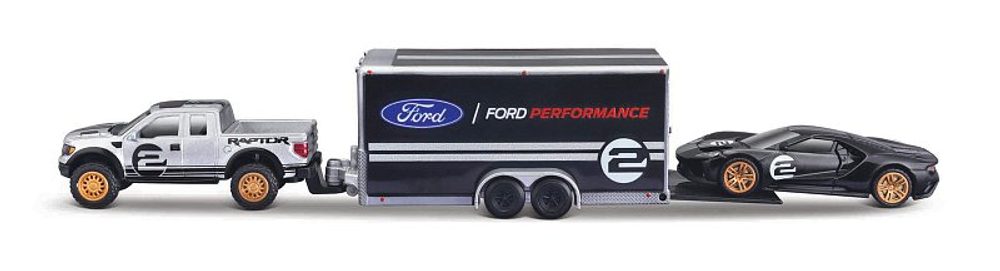 Levně Maisto - Design Team Haulers, 2009 Ford F-150 SVT Raptor + 2017 Ford GT Heritage, 1:64