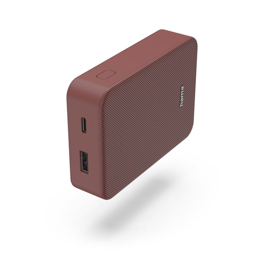 Levně Hama Colour 10, powerbanka 10000 mAh, 3 A, výstup: USB-C, USB-A, červená