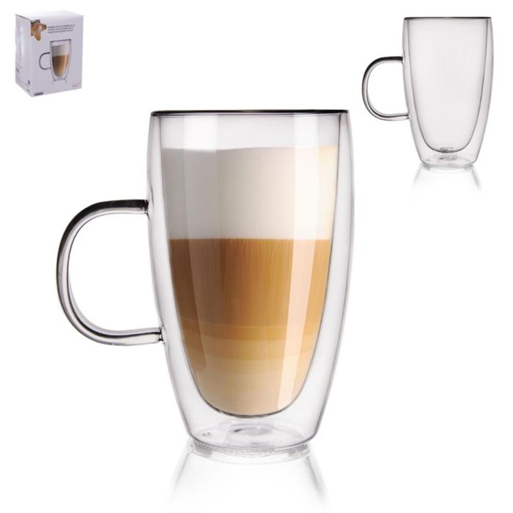 Levně hrnek 430ml-1ks-2stěnný, d8, v.14cm, sklo