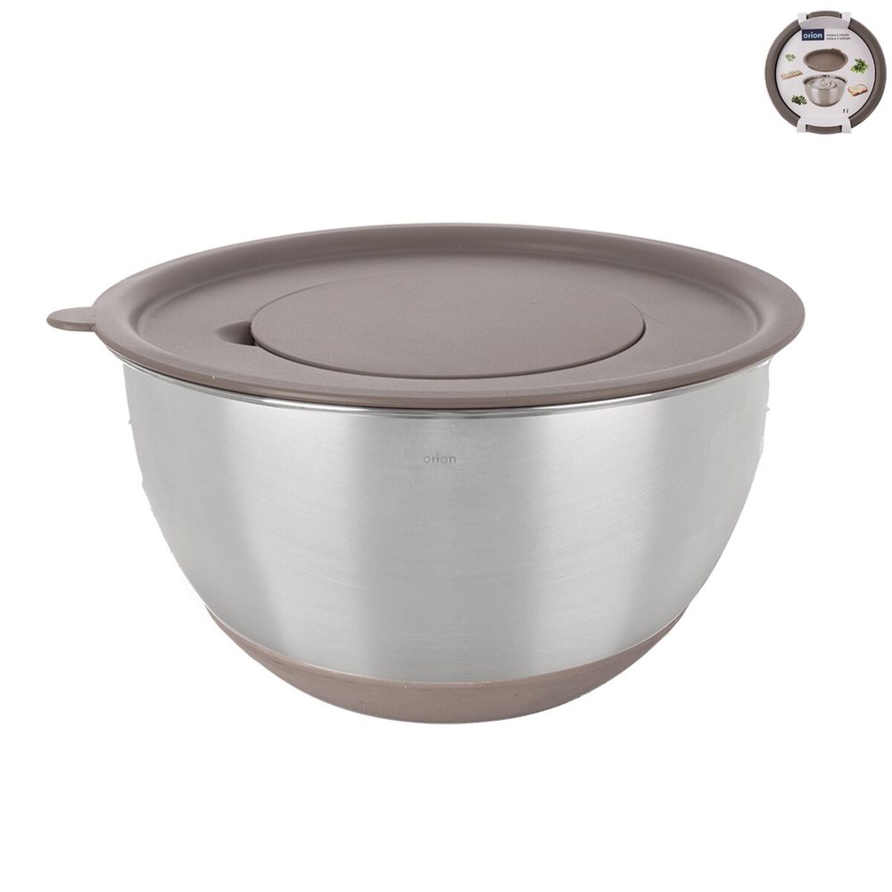 O Mísa nerez šlehací+UH víko BEIGE pr. 21,7 cm