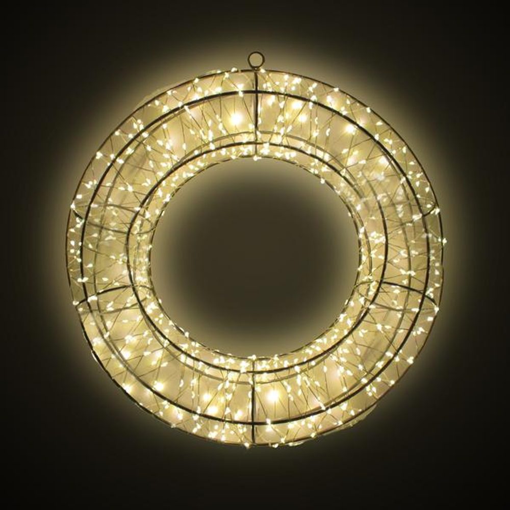 Levně TORO DEKORACE VĚNEC 3D LED 36X7X36CM KOV