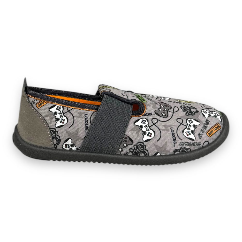 Levně Befado Chlapecké BAREFOOT domácí obuv Befado Softer - šedé game - 27